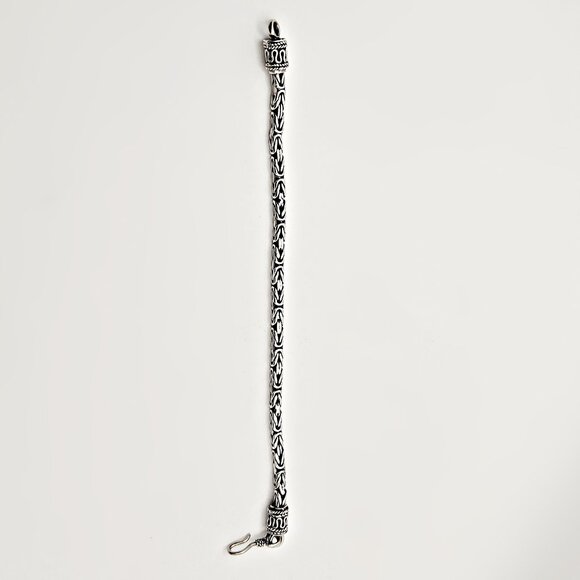 Vintage Sterling Silver Byzantine Chain Bracelet – 7" Heavy 20g Hook Clasp - Picture 4 of 5